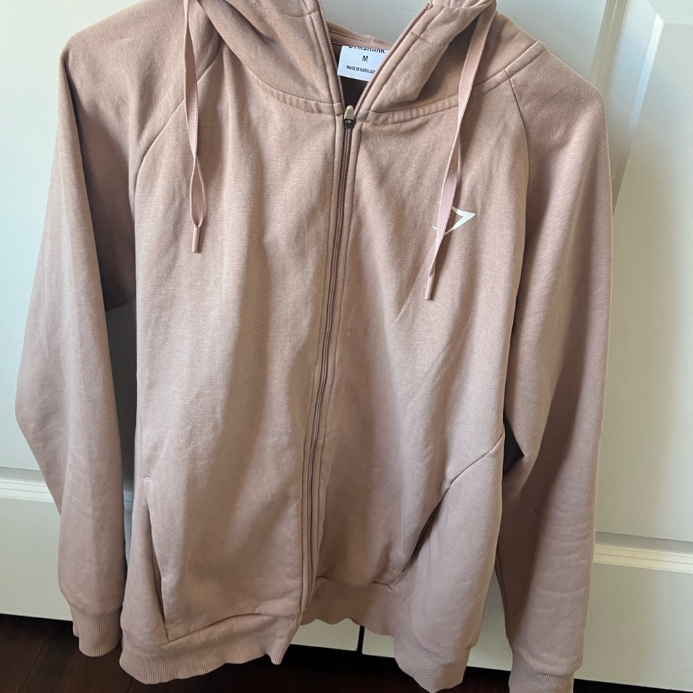 Gymshark training zip up hoodie- taupe